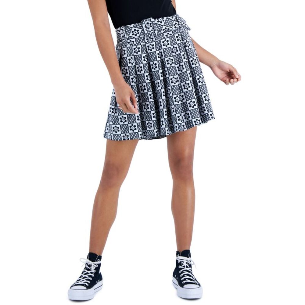 Just Polly Juniors' Printed Pleated Skirt
